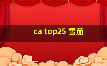 ca top25 雪茄